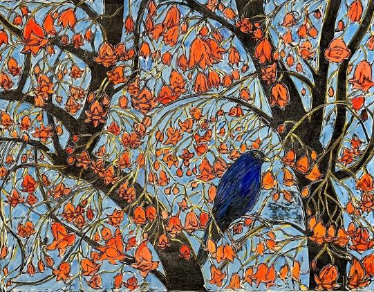 43 - Salvatore Zofrea - Illawarra Flame Tree and Bowerbird